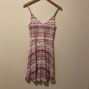 Aqua Bright Multicolor Spring/Summer Knit Dress